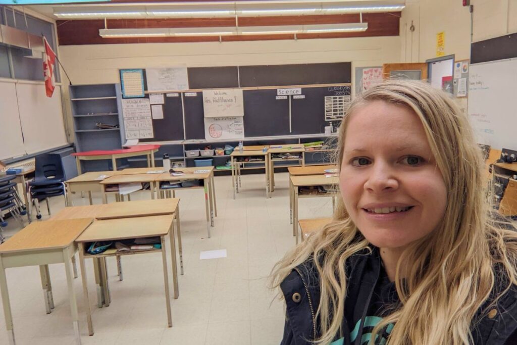 Me, in my Grade 4/5 classroom (the last job I ever worked at)